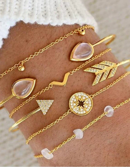 Load image into Gallery viewer, Bohemian Bracelet Set for Women Shell Star Map Pineapple Heart Natural Stone Beads Chains Bangle Boho Jewelry
