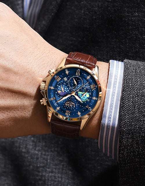 Load image into Gallery viewer, LIGE Men Watches Casual Sport Watch Men Luxury Waterproof Date Luminous Chronograph Wristwatch Male Quartz Watches Leather Clock
