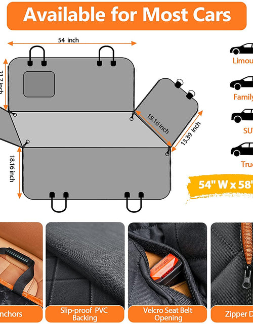 Load image into Gallery viewer, Dog Car Seat Cover for Pets 100% Waterproof Seat Cover Hammock 600D Heavy Duty Scratch Proof Nonslip Durable Soft Back Seat Covers for Cars Trucks and Suvs
