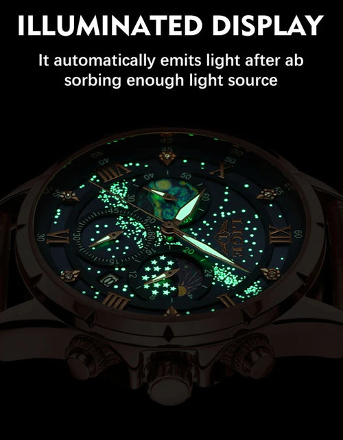 Load image into Gallery viewer, LIGE Men Watches Casual Sport Watch Men Luxury Waterproof Date Luminous Chronograph Wristwatch Male Quartz Watches Leather Clock
