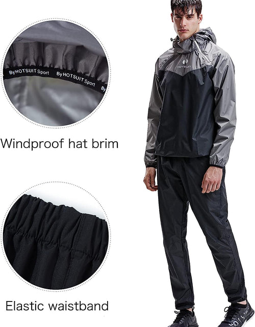 Load image into Gallery viewer, Sauna Suit for Men Sweat Sauna Jacket Pant Gym Workout Sweat Suits
