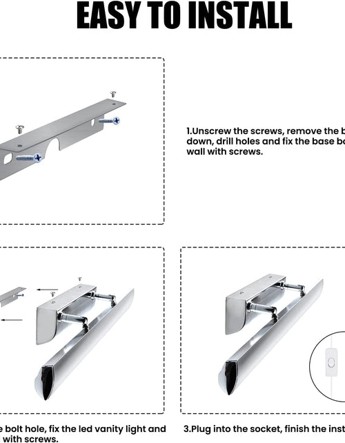 Load image into Gallery viewer, LED Bathroom Vanity Mirror Lighting - 22 Inch 9W Long Shade Modern Makeup Mirror Lamp with US On/Off Plug for Dressing Room, Cabinet Mirror Lighting, Wall Sconce Lighting, Daylight 6000K
