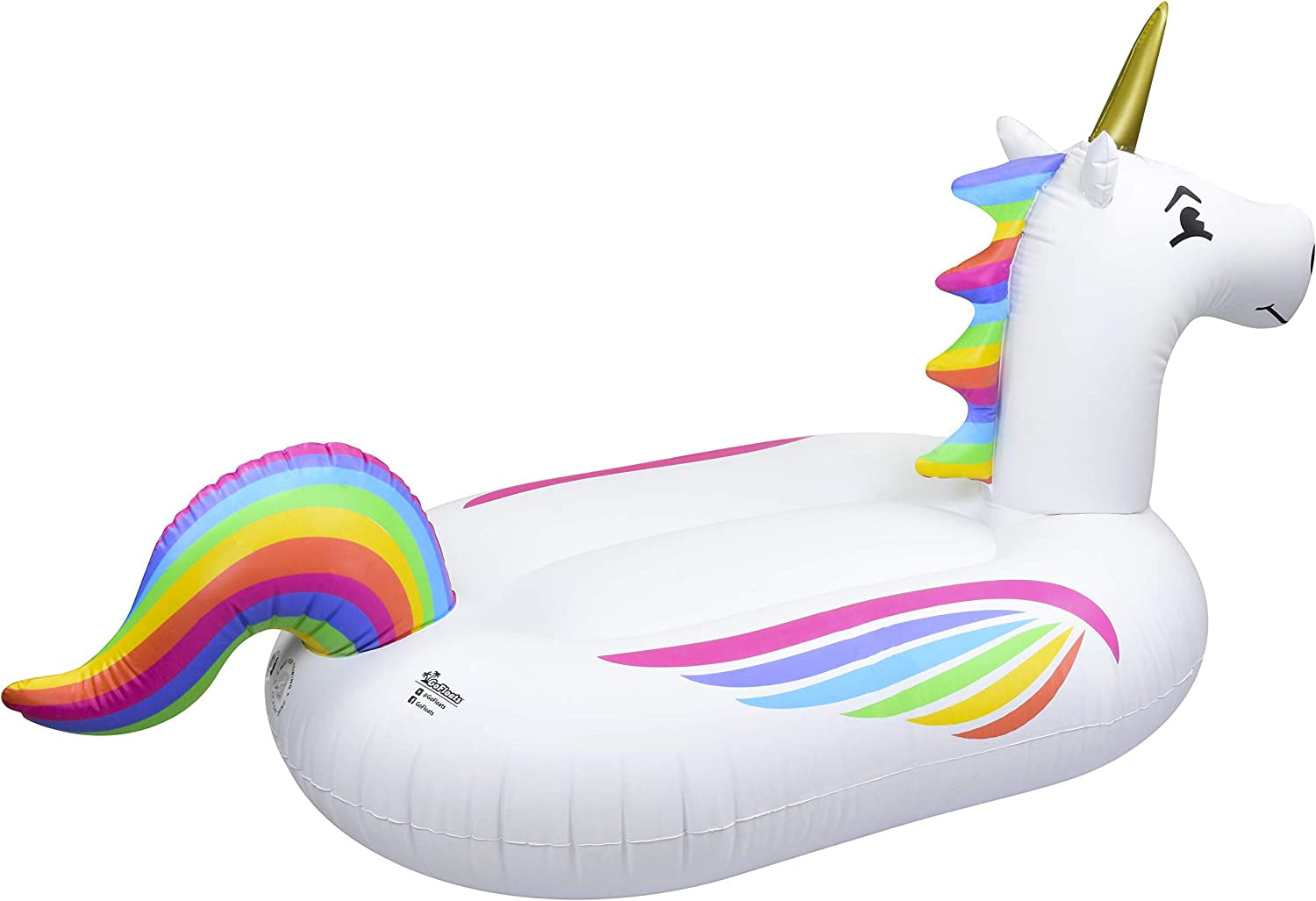 Giant Inflatable Pool Floats - Choose Unicorn, Dragon, Flamingo, Swan, or Bull - Includes Drink Float