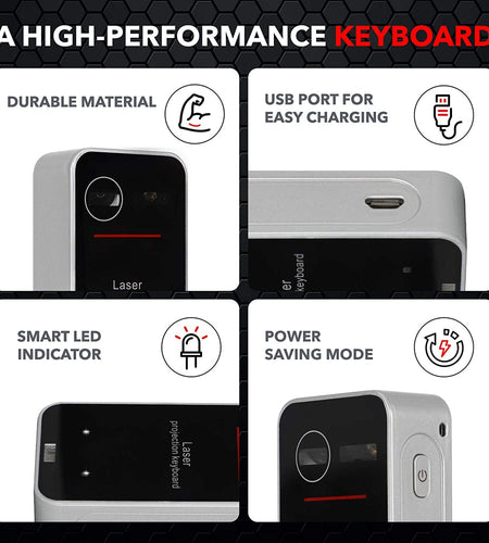 Laser Keyboard - Bluetooth Laser Projection Keyboard and Mouse for Iphone and Android Smartphones, Tablets, and More