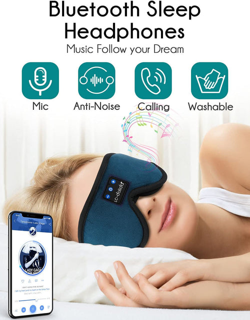 Load image into Gallery viewer, Sleeping Headphones Eye Mask, Sleep Mask with Bluetooth Headphones 3D Eye Mask Wireless Music Cotton Sleep Cover for Side Sleepers Nap Insomnia Air Travel Meditation Gifts for Unisex
