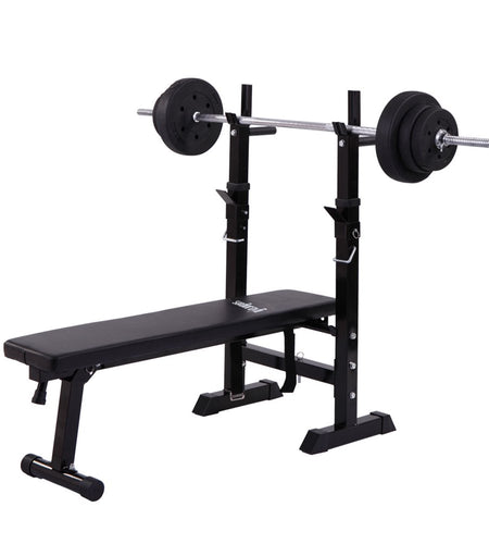 Folding Weight Bench Home Gym Adjustable Strength Training Adjustable Barbell Rack