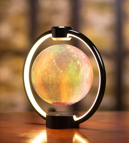 Maglev Moon Light Bluetooth Speaker 3D Stereo Levitating Lamp Magnetic Levitation LED Rotating Globe Lights Bedside Lights Home