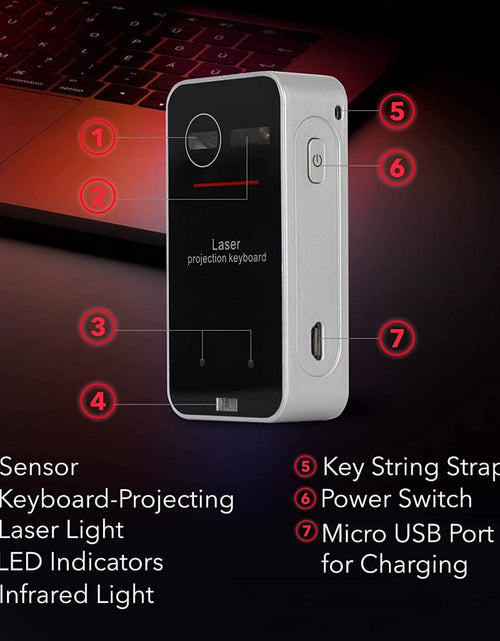 Load image into Gallery viewer, Laser Keyboard - Bluetooth Laser Projection Keyboard and Mouse for Iphone and Android Smartphones, Tablets, and More
