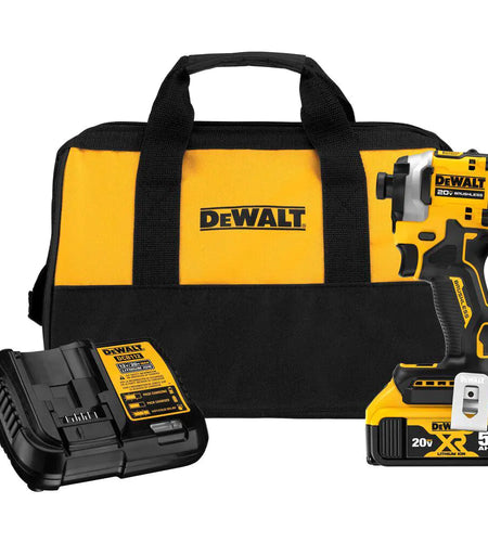 ATOMIC 20V MAX Lithium-Ion Cordless 1/4 In. Brushless Impact Driver Kit, 5 Ah Battery, Charger, and Bag