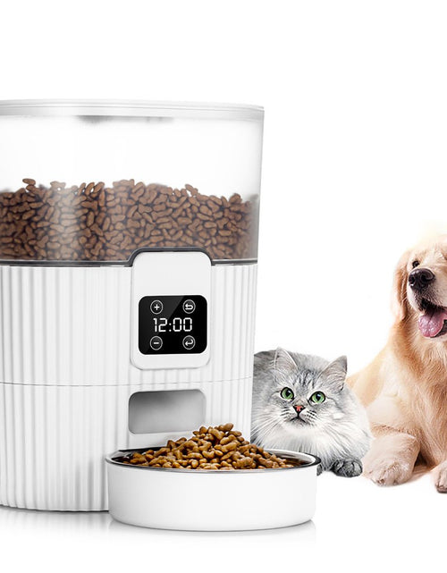 Load image into Gallery viewer, Automatic Cat Feeder, 3.5L Dual Power Pet Feeder Automatic Dry Food Dispenser, Control 1-4 Meals a Day, Automatic Dog Feeder
