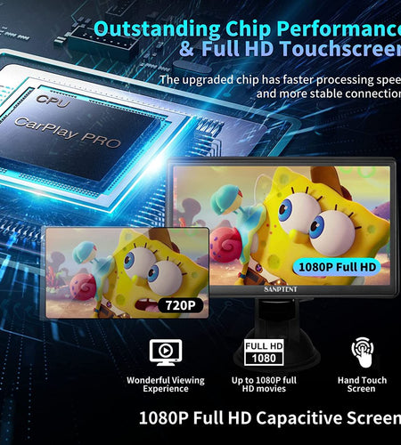 7-Inch Touchscreen Wireless Car Stereo, Portable Apple Carplay Car Radio Receiver GPS