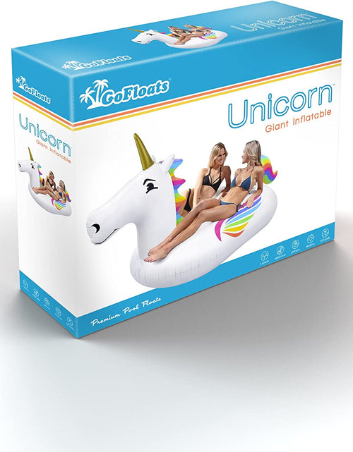 Load image into Gallery viewer, Giant Inflatable Pool Floats - Choose Unicorn, Dragon, Flamingo, Swan, or Bull - Includes Drink Float
