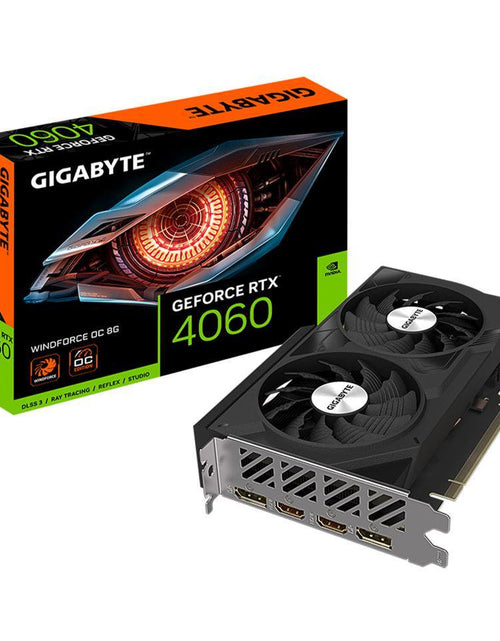 Load image into Gallery viewer, Geforce RTX 4060 WINDFORCE OC 8G Graphics Card, 2X WINDFORCE Fans, 8GB 128-Bit GDDR6, GV-N4060WF2OC-8GD Video Card
