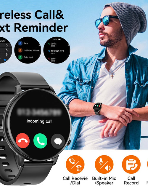 Load image into Gallery viewer, Smart Watch for Men Women 1.39 Inch Touch Screen Fitness Watch with Sports Tracker, Sports Smart Watch for Android Ios (Black)
