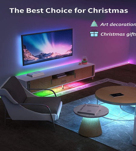 Multi-Color Multi-White Waterproof 32Ft RGB Color Changing LED Light Strip with Remote Control Halloween and Christmas Decoration