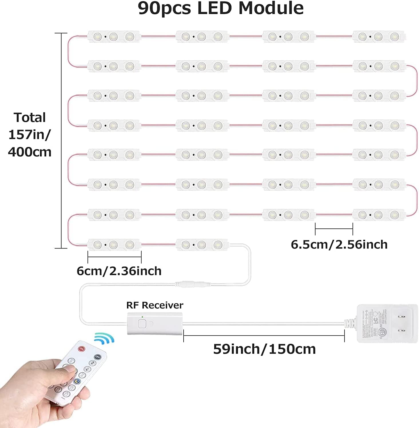 LED Vanity Mirror Light, Dimmable Hollywood Style 13Ft(4M) Ultra Bright White Lights, with RF Remote, for Full Body Mirror, Makeup Vanity Table & Bathroom (Mirror Not Include)