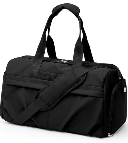 Sport Duffel Bag, Gym Bag with Shoes Compartment and Wet Pocket,Travel Duffel Bag for Man and Women,Sport Gym Tote Bags for Swimming Yoga, Weekend Overnight Bag Carry on Bag Black