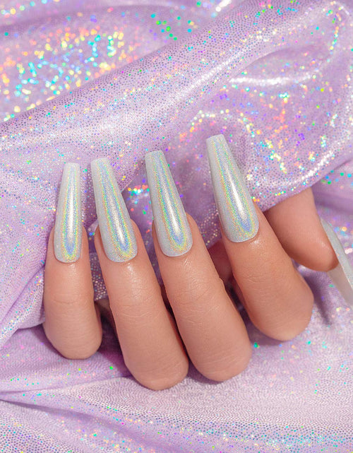 Load image into Gallery viewer, Holographic Nail Polish Set Silver Glitter Nail Polish 1PCS 7.5ML Metallic Gel Polish UV/LED Lamp Curved for Salon Nail Art Gift Set
